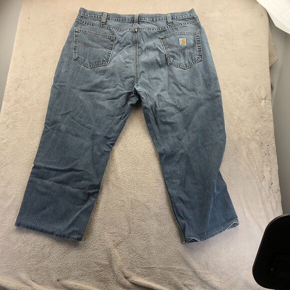 Carhartt Men's Jeans 42x30 Hemmed to 42x25 Relaxed Fit Blue Straight Leg - Picture 13 of 13